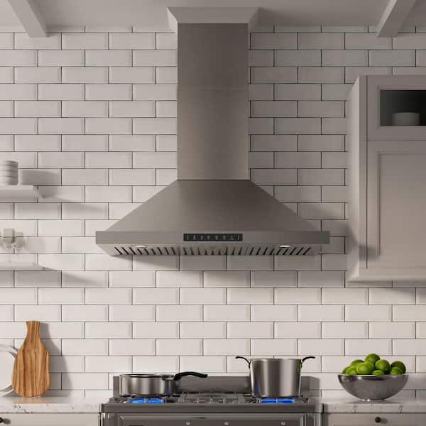 30 in. 900 CFM Convertible Wall Mount Range Hood in Stainless Steel with Charcoal Filter Gesture Control and Low Noise