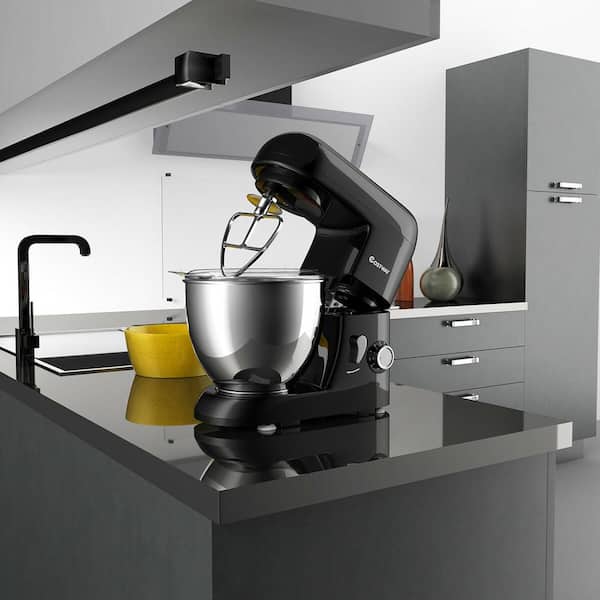 Kitchen Countertop Tilt-Head Food Mixer, Household Stand Stainless-Steel  Dough Mixer w/6 Speeds, 7.5QT Mixing Bowl, Overheat Protection, Black 