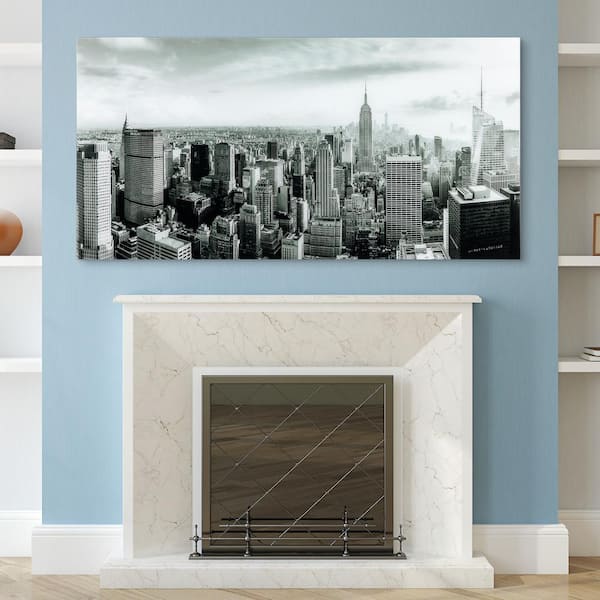 Empire Art Direct My New York Frameless Free Floating Tempered Glass Panel Graphic Wall Art, 72 x 36, Ready to Hang