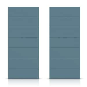 84 in. x 84 in. Hollow Core Dignity Blue Stained Composite MDF Interior Double Closet Sliding Doors