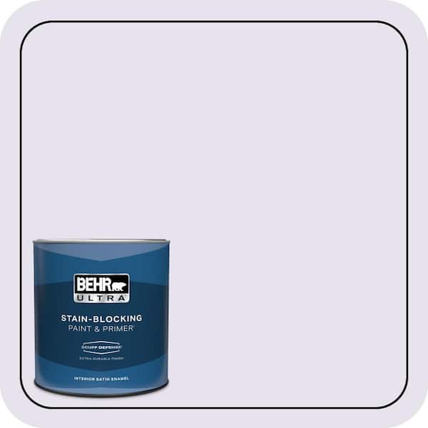 BEHR ULTRA 1 qt. #640A-1 Soft Iris Extra Durable Satin Enamel Interior Paint & Primer