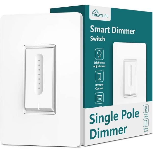 TREATLIFE Smart Wi-Fi Single Pole Dimmer Switch Works with Alexa Google Assistant, Remote Control, Neutral Wire Required