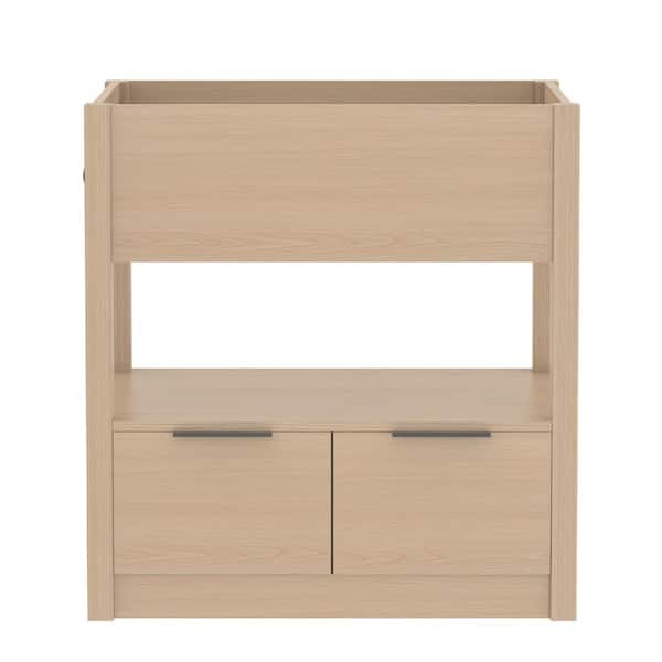 30 in. W x 18 in. D x 31.5 in. H Single Freestanding Bath Vanity Cabinet without Top in Natural Wood