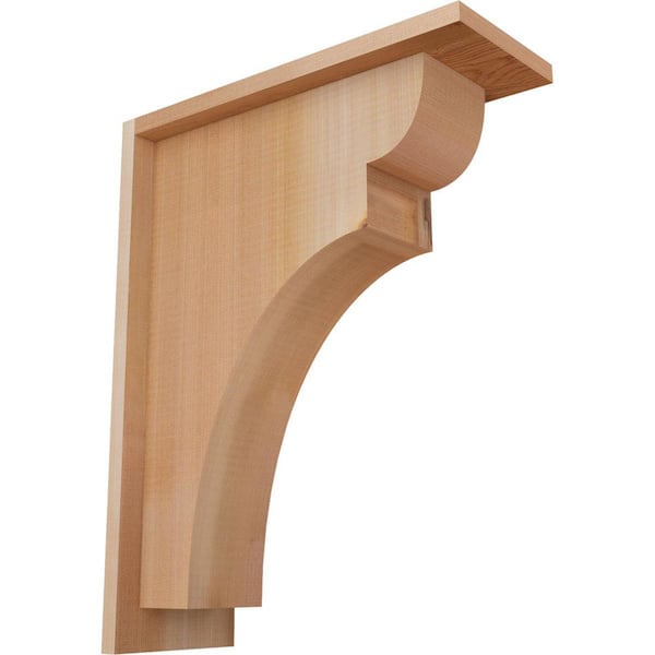 Ekena Millwork 5-1/2 in. x 14 in. x 18 in. Western Red Cedar Yorktown Smooth Corbel with Backplate