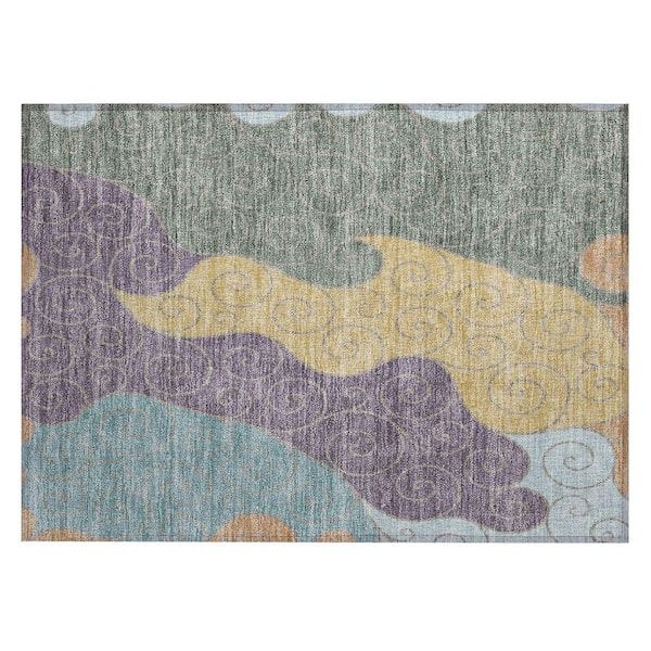 Chantille Machine Washable Indoor/Outdoor Abstract ACN2464 Basil 2 ft. x 3 ft. Accent Rug