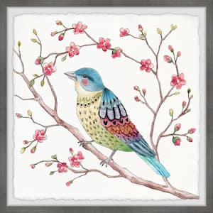 "Bird in Branch" by Marmont Hill Framed Animal Art Print 32 in. x 32 in.