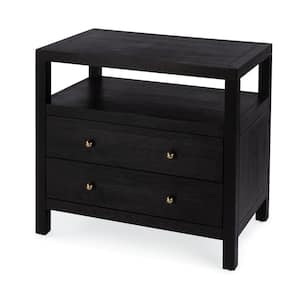 Nora Coffee 2 Drawer 28 in. W Wood Nightstand