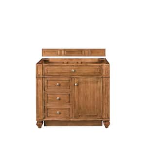 Bristol 36.0 in. W x 22.5 in. D x 32.8 in. H Single Bath Vanity Cabinet without Top in Saddle Brown