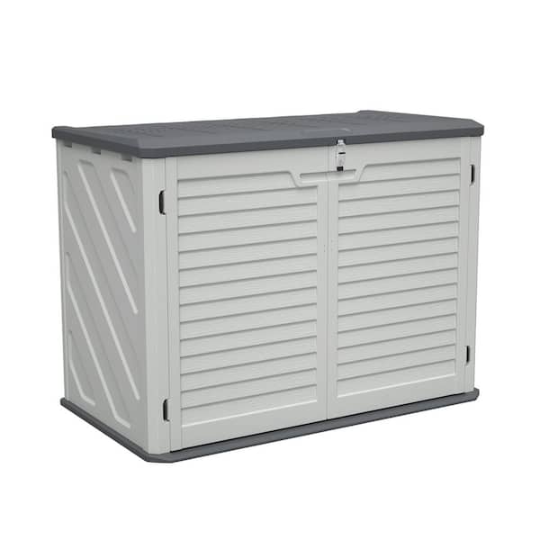52.3 in. W x 29.7 in. D x 38.9 in. H Plastic Outdoor Storage Shed, Lockable Large Outdoor Storage Cabinet (28 cu. ft. )