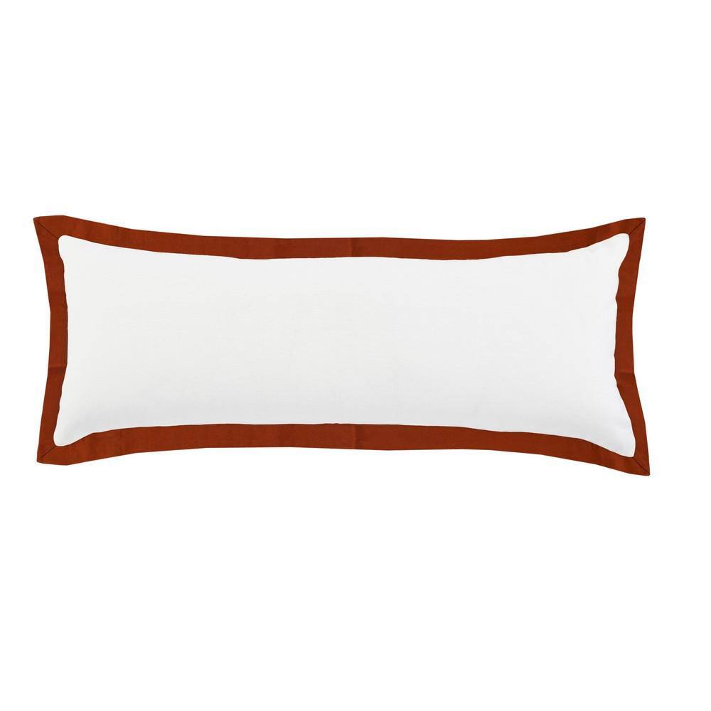 Empire White /Rusty Cinnamon Border Soft Poly-Fill 14 in. x 36 in. Indoor T