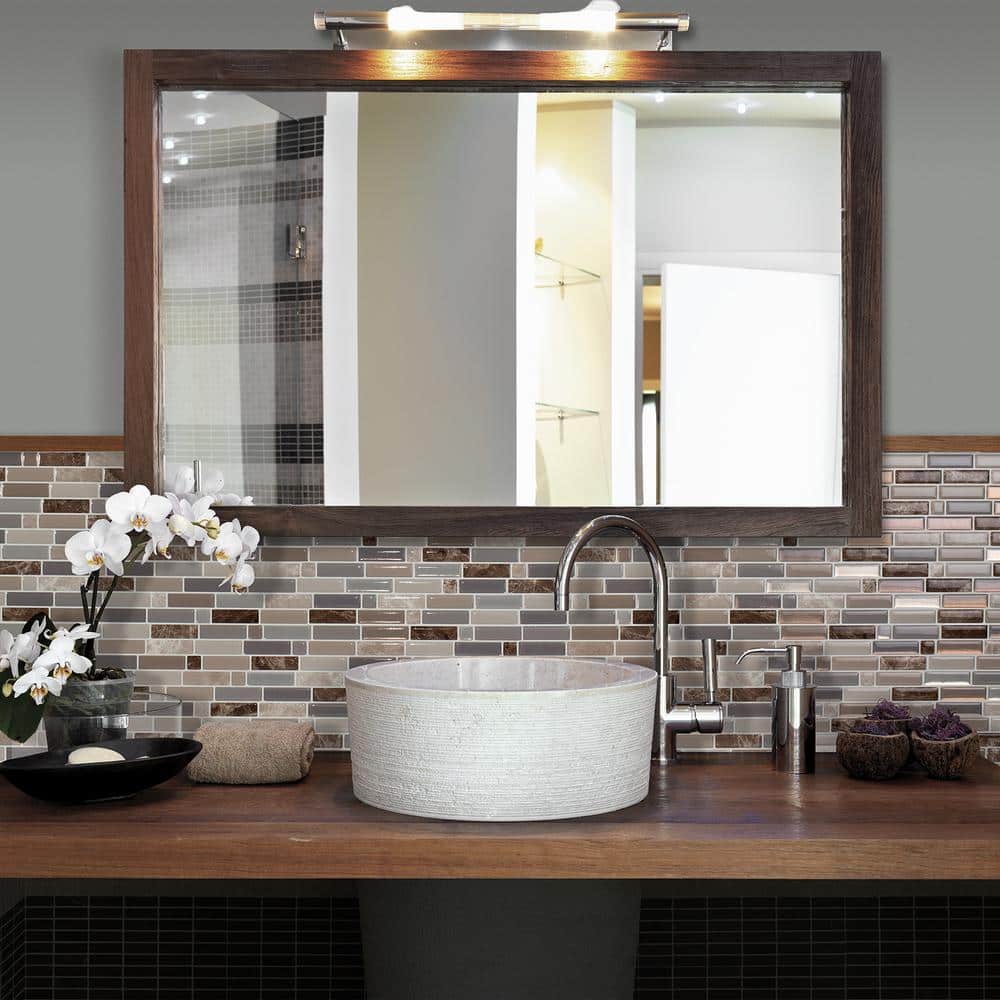 Multicolor Gel Peel and Stick Mosaic Tile for Kitchen and Bathroom