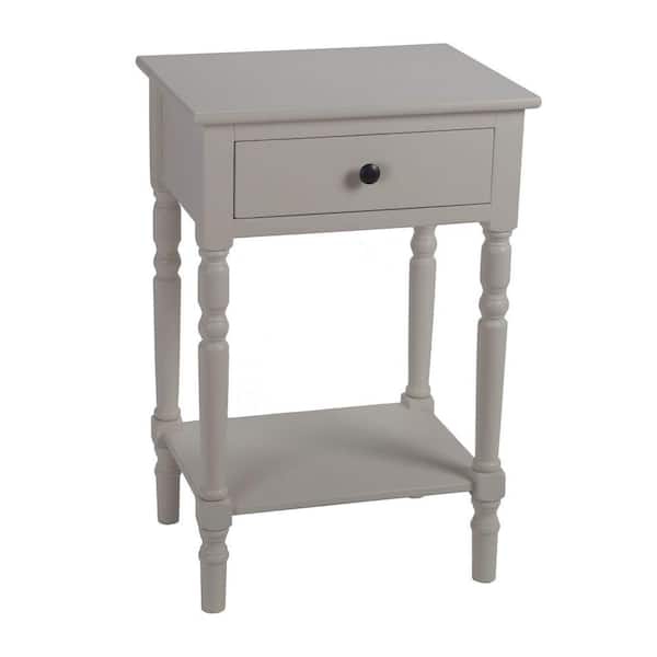 Benjara 14 in. White Rectangle Wood End Table with Turned Legs