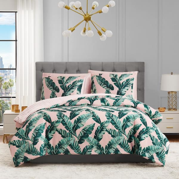 JUICY COUTURE Tropical Palm 2-Piece Twin Reversible Comforter Set JYZ020389  - The Home Depot