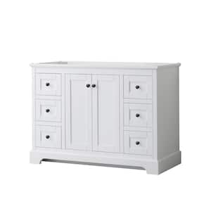 Avery 47.25 in. W x 21.75 in. D x 34.25 in. H Single Bath Vanity Cabinet without Top in White