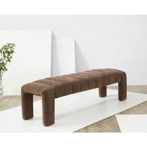 Bellisima Dark Brown Entryway Bench 63.2 in.