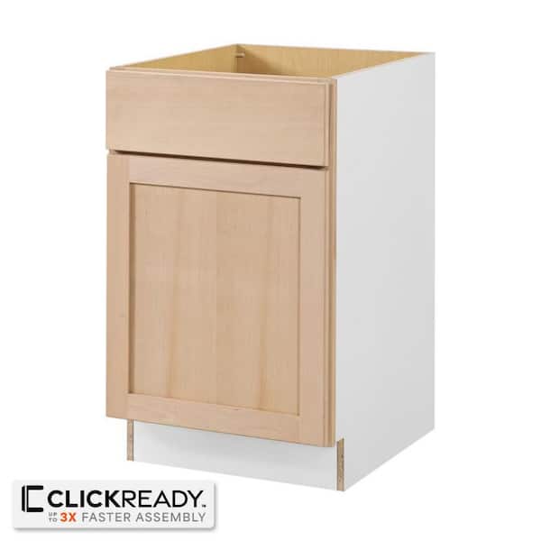 21 in. W x 24 in. D x 34.5 in. H Ready to Assemble Base Kitchen Cabinet in Unfinished with CLICKREADY Technology
