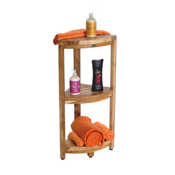 Ecodecors Earthyteak Oasis 12 In 3 Tier Teak Corner Shelf Ed981 The Home Depot - 3 Tier Corner Bath Shelf Ecodecors Earthyteak Oasis 12 In 3 Tier Teak Corner Shelf Ed981 The Home Depot - 3 Tier Corner Bath Shelf