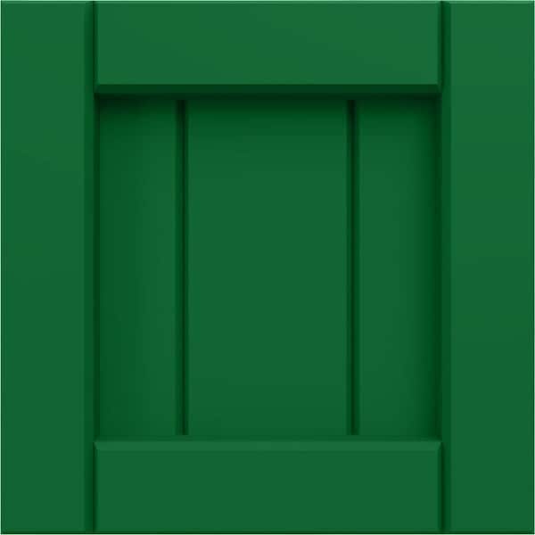 Ekena Millwork 12-in W x 12-in H True Fit PVC Framed Board-n-Batten Shutters Sample, Viridian Green