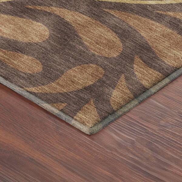 Mayfield Premium Machine Washable Abstract AMF2411 Fudge 5 ft. x 7 ft. 6 in. Area Rug