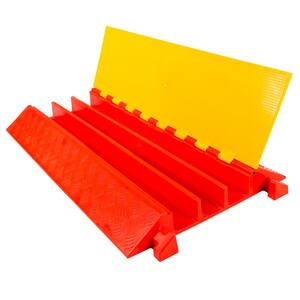 3-Channel Polyurethane Cable Protector Ramp for 1.375 in. Dia Cables