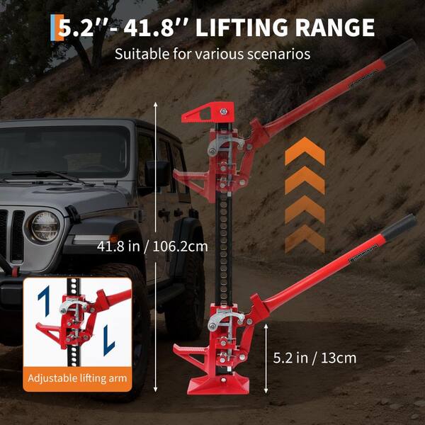 Heavy-Duty Steel High Lift Utility Jack with Adjustable Height