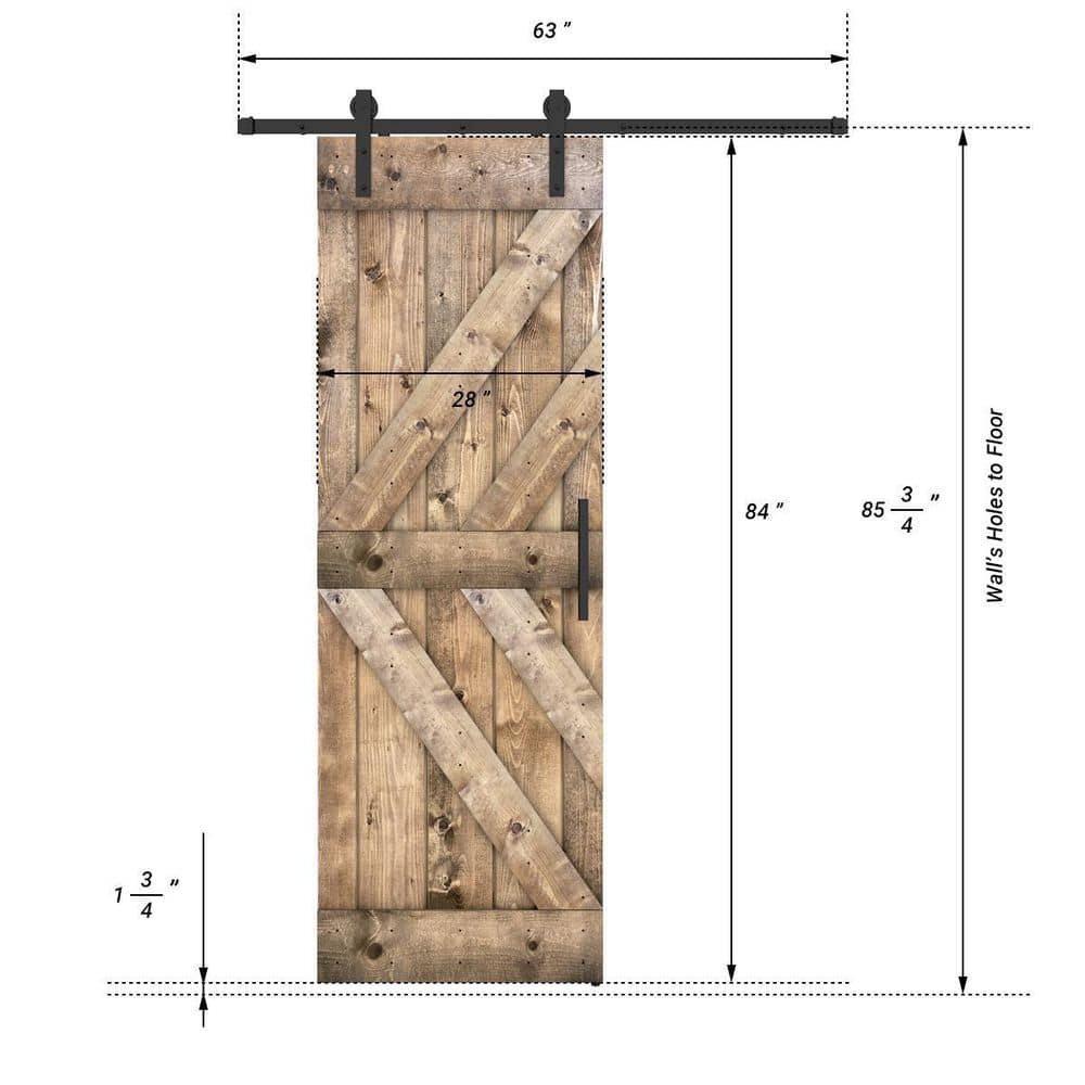 Dessliy Double KL Series 28 in. x 84 in. Fully Set Up Dark Walnut ...