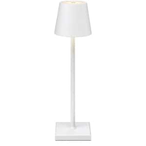Dimmable 15.35 in. Table Lamp for Bedside Tables with USB LED-Light, White