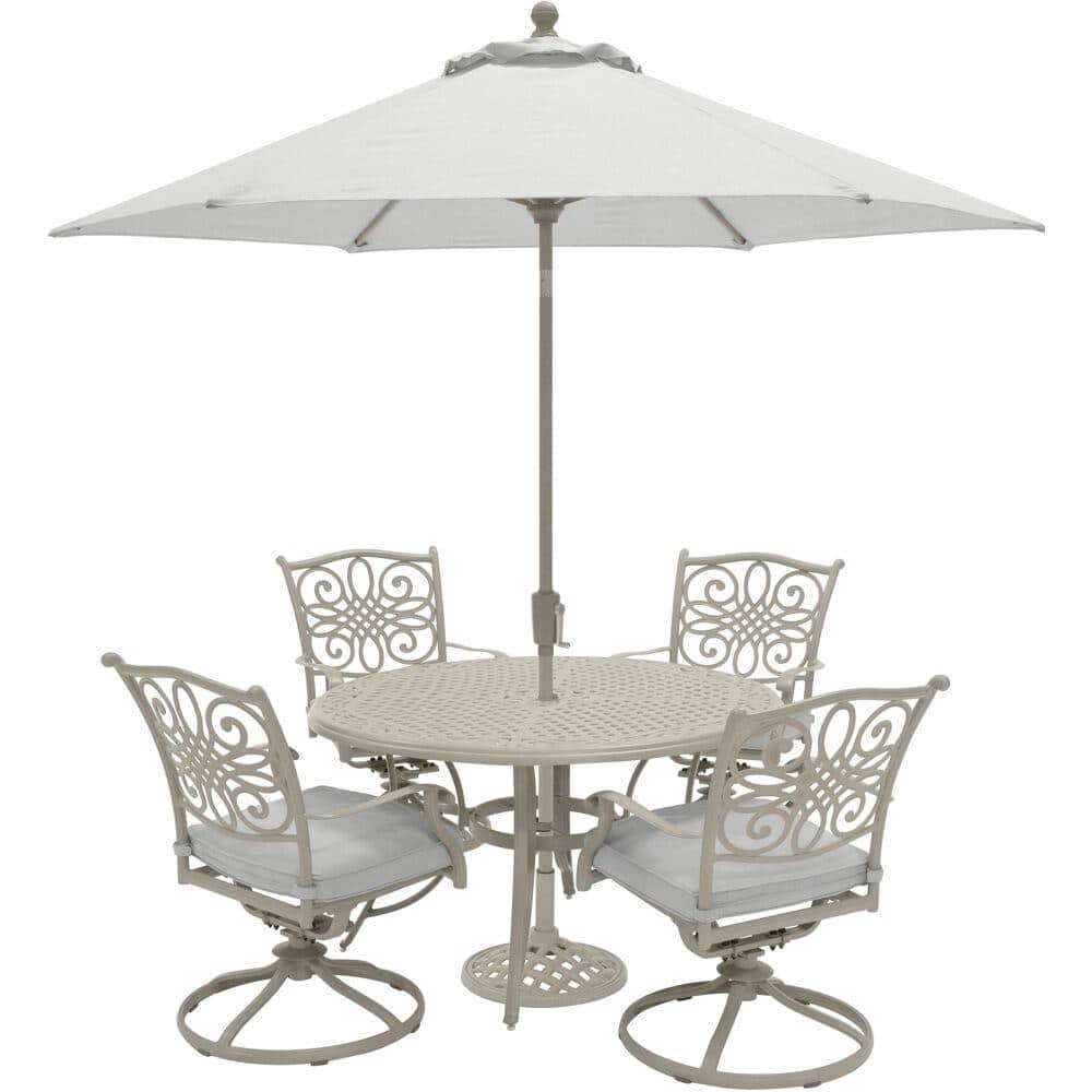 Hanover Traditions 5Piece Aluminum Outdoor Dining Set with 4 Swivel