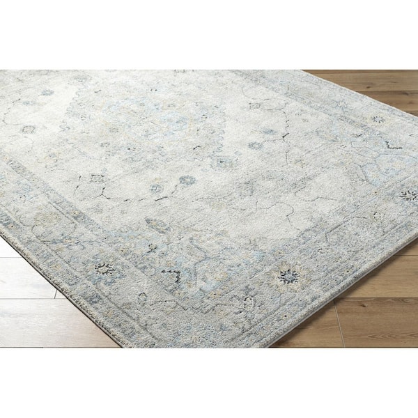 Avellino Deep Teal Traditional Distressed 7 X 10 Area Rug