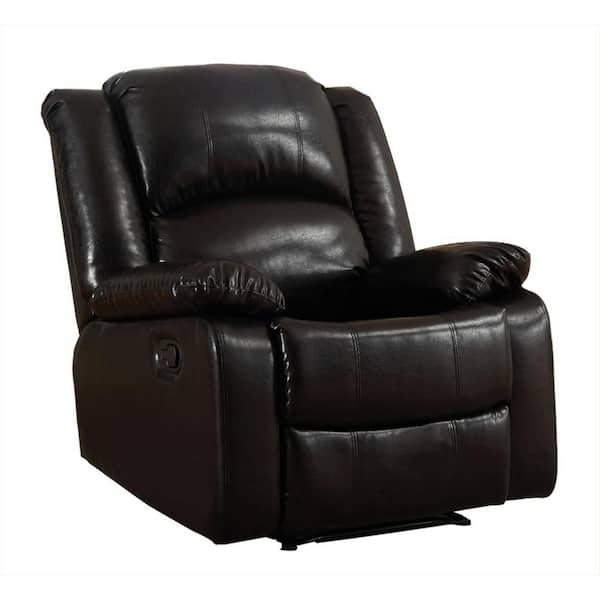Unbranded Samantha 34 in. Width Big and Tall Black Faux Leather Wall Hugger Recliner