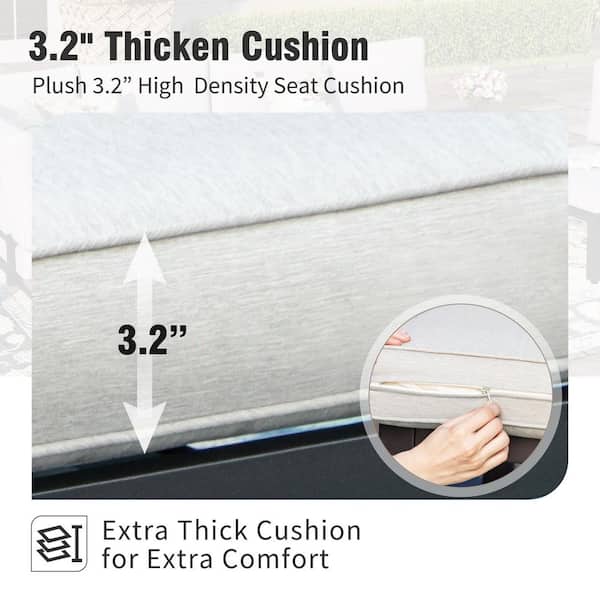 PHI VILLA 6 -Seat 6-Piece Metal Outdoor Patio Conversation