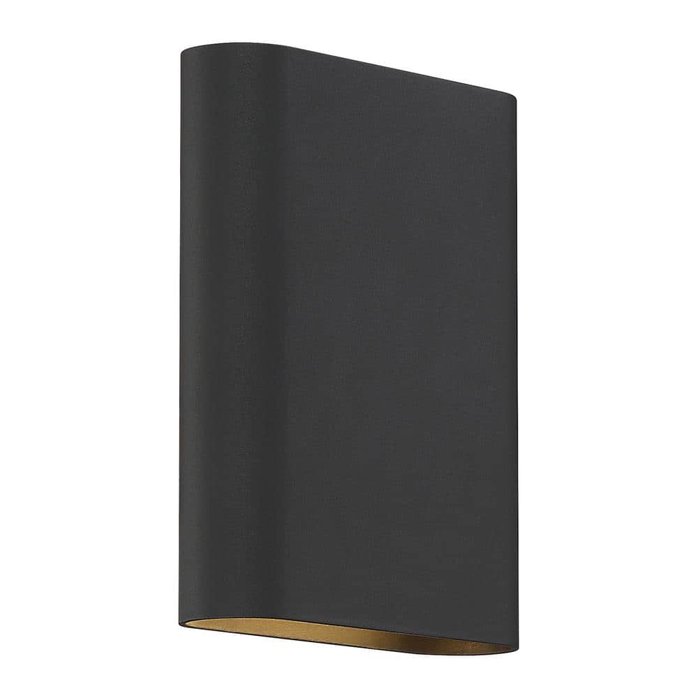 Lux Transitional 2-Light Black, Frosted Dimmable Wall Sconce