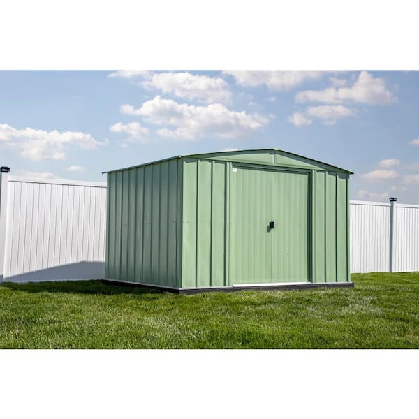 Arrow 10 ft. x 8 ft. Green Metal Storage Shed With Gable Style Roof 74 Sq. Ft.