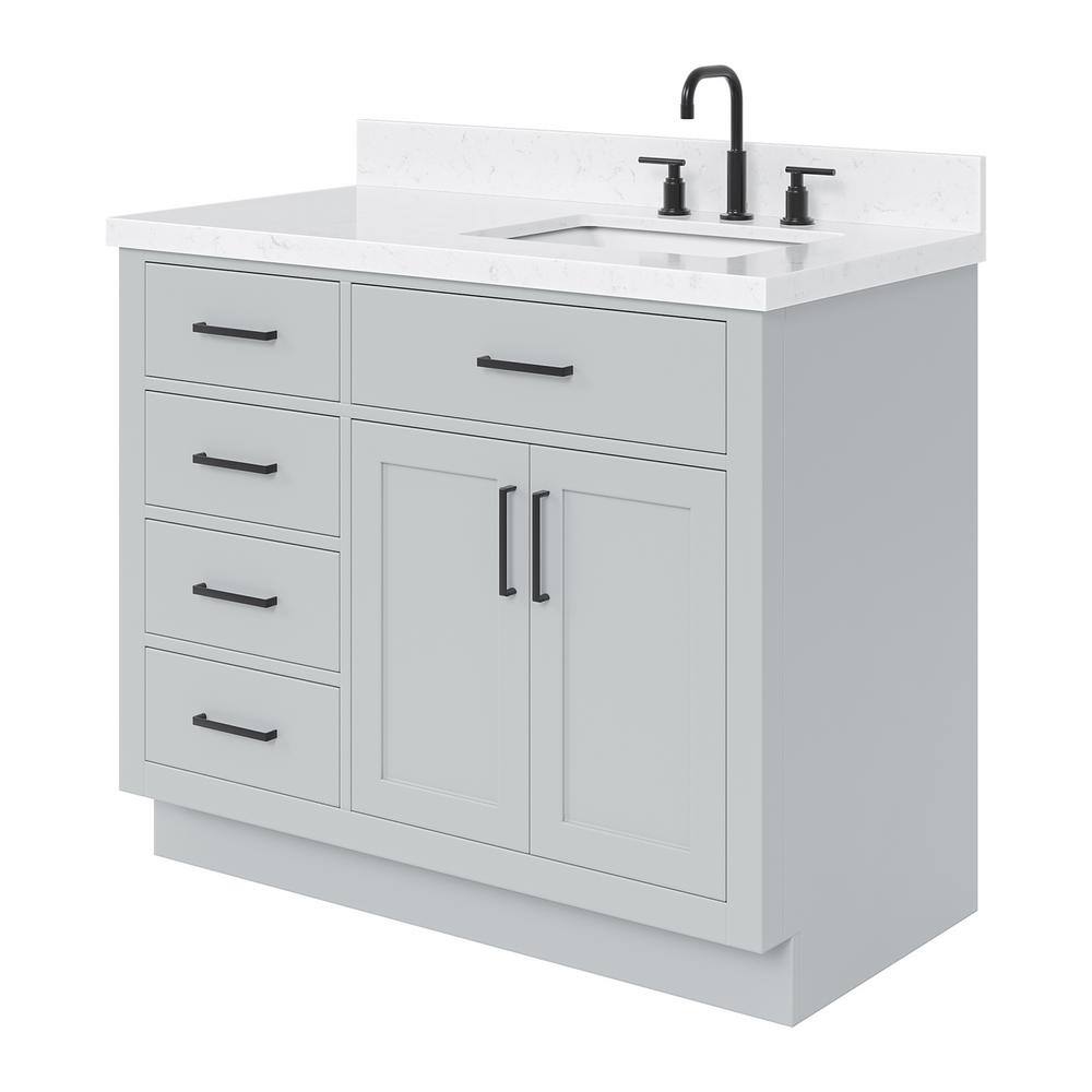 Hepburn 42" Gray Hardwood Freestanding Single Basin Vanity