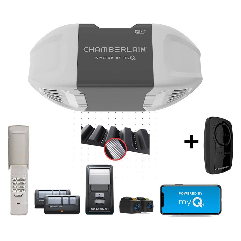 Chamberlain 3/4 HP Smart Quite Belt Drive Garage Door Opener With ...