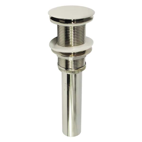 Kingston Brass Coronet Push Pop-Up Bathroom Sink Drain in Polished Nickel without Overflow