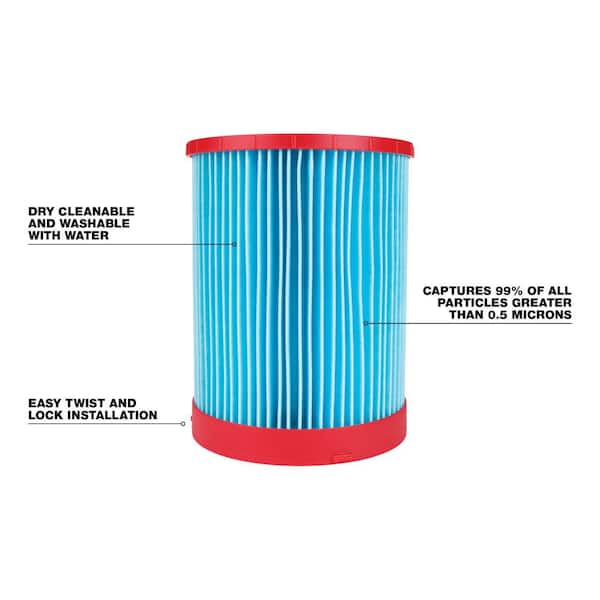 Large Wet/Dry Shop Vacuum High Efficiency Filter Compatible for Milwaukee (1-Pack)