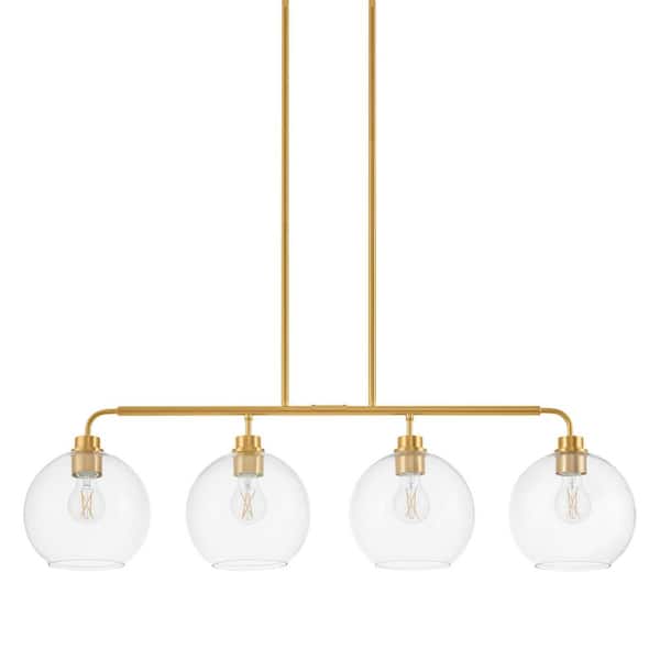 Vista Heights 4-Light Aged Brass Linear Island Pendant Light