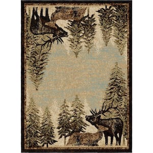 Lodge King Timberland Multi-Colored 8 ft. x 10 ft. Area Rug