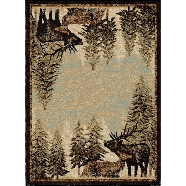 Mayberry Rug Lodge King Timberland Multi-Colored 8 ft. x 10 ft. Area Rug