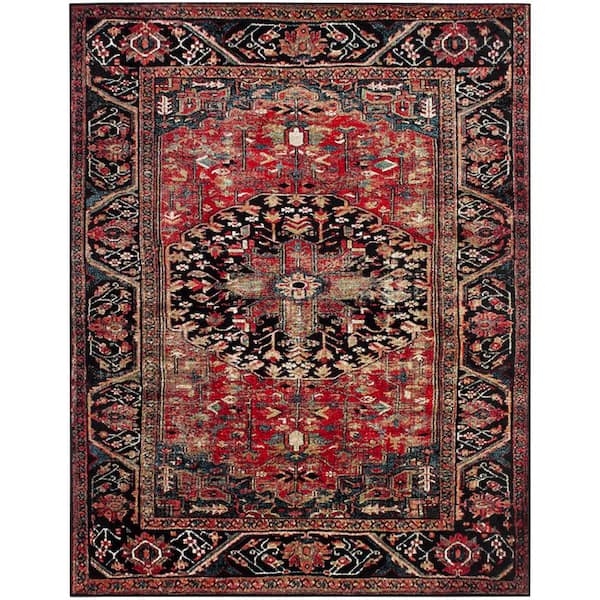 SAFAVIEH Vintage Hamadan Red/Multi 8 ft. x 10 ft. Antique Medallion Area Rug