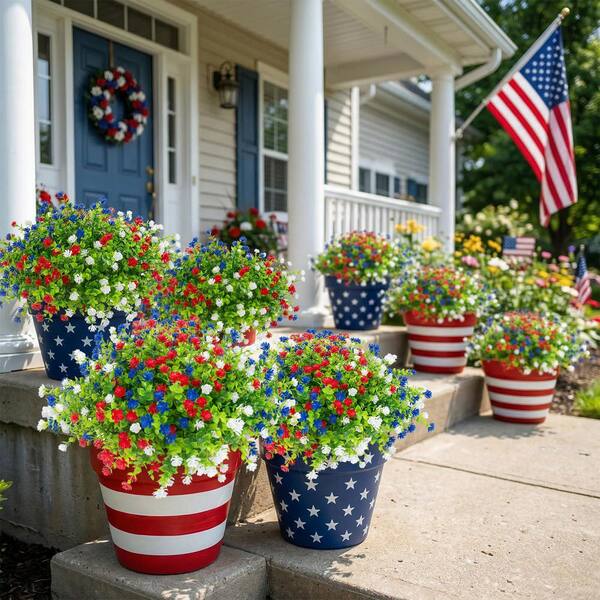 Daisies 3 in. Vine 13.8 in. Red White Blue Indoor Outdoor