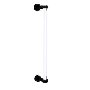 Clearview 18 in. Single Side Shower Door Pull with Groovy Accents in Matte Black