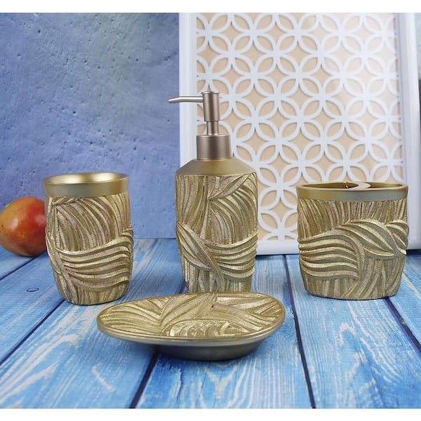 Dyiom Premium Mason Jar Bathroom Accessories Set (6-Pieces) -, Bronze
