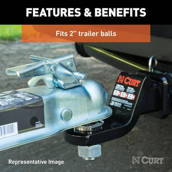 Fits 2-Inch Channel 3,500 lbs GTW Accepts 2-Inch Trailer Hitch Ball CURT 25153 Straight-Tongue Trailer Coupler 