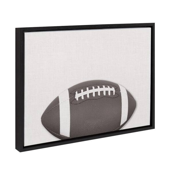 American Football Ball Close Up Sport Black and White Canvas Art Poster Print 