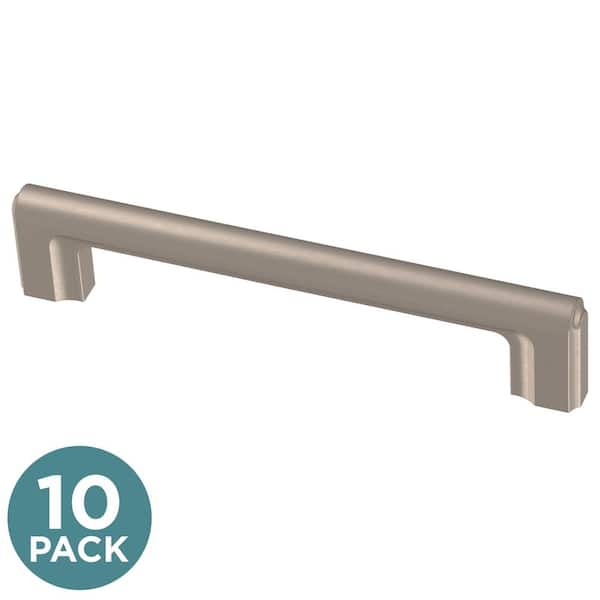 Liberty (10-Pack) Scalloped 5-1/16 in. (128 mm) Modern Satin Nickel Bar Cabinet Handle Drawer Pulls