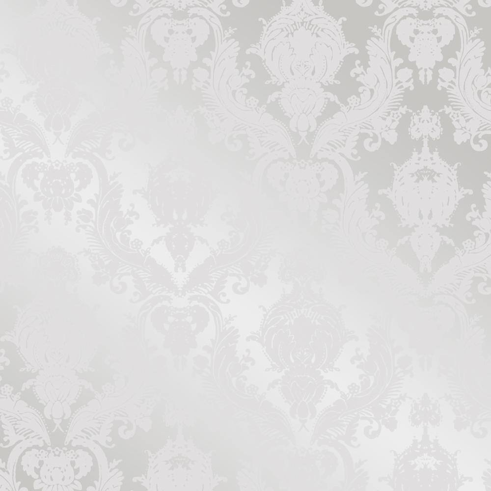 Platinum Damask Textured Peel and Stick Wallpaper Roll
