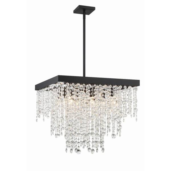 Crystorama Winham 8-Light Black Forged Chandelier WIN-618-BF-CL-MWP ...