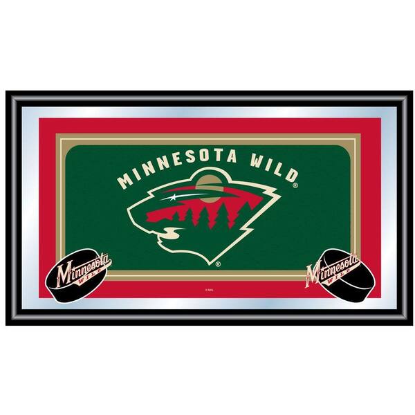Trademark NHL Minnesota Wild Logo 15 in. x 26 in. Black Wood Framed Mirror
